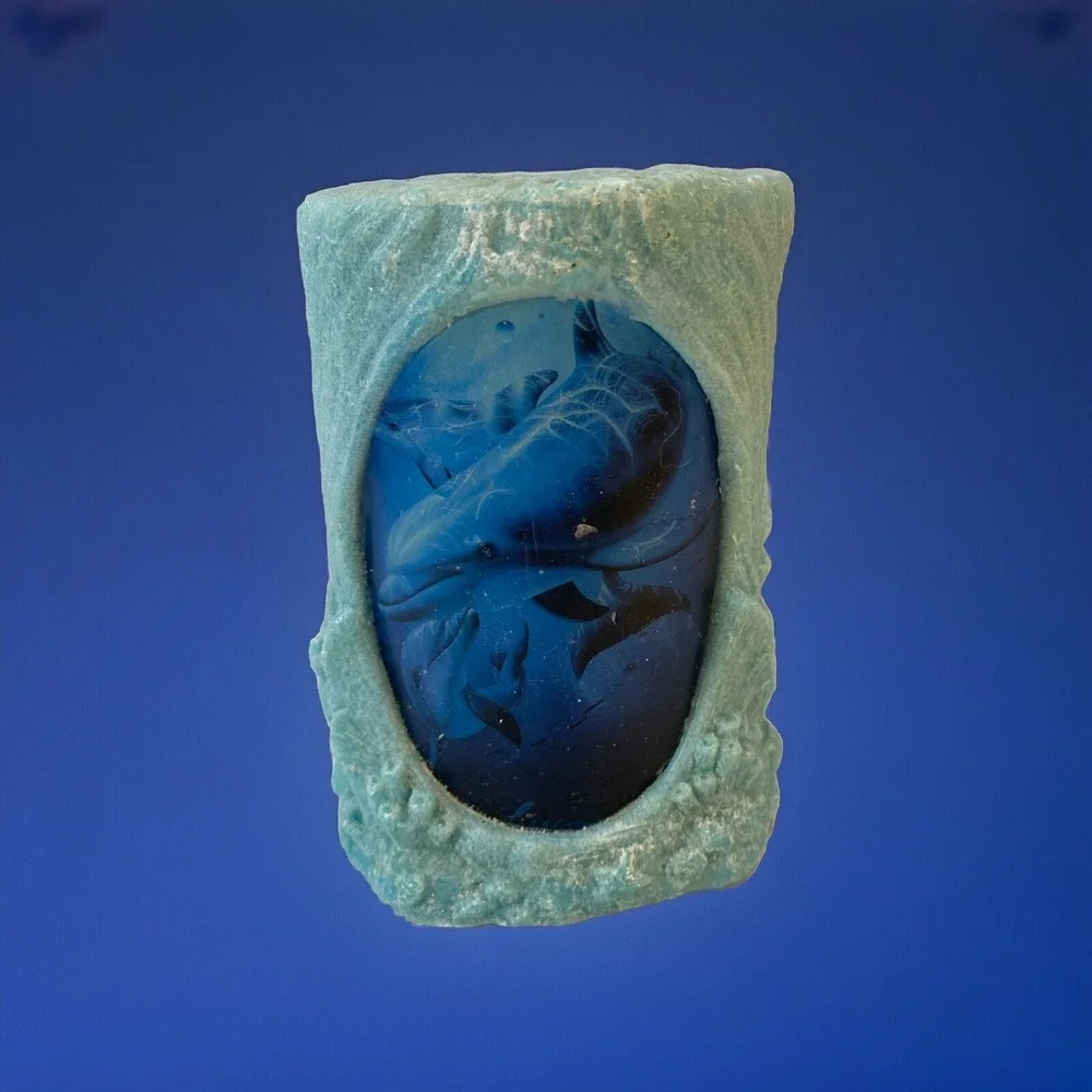 Ocean Dolphin Glowing Art Wax Candle Lassen Collection‎ Lava Enterprise 2000 New
